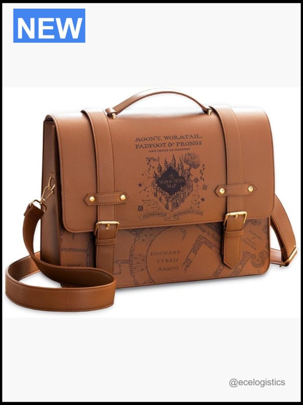 Harry Potter Marauder's Map Vegan Leather Messenger Satchel Tote Bag
